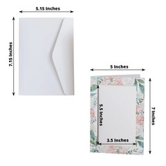 25 GOLD WHITE 7″ Paper Photo PICTURE FRAMES Cards Envelopes Favors Party Decor