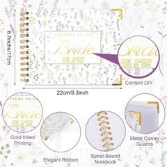 Wildflower Wedding Guest Book Set – 8.5×7 Inch Scrapbook for Cherished Memories