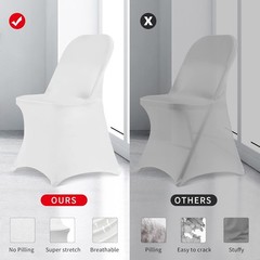 Universal White Spandex Chair Covers 50PCS – Perfect for Weddings & Banquets