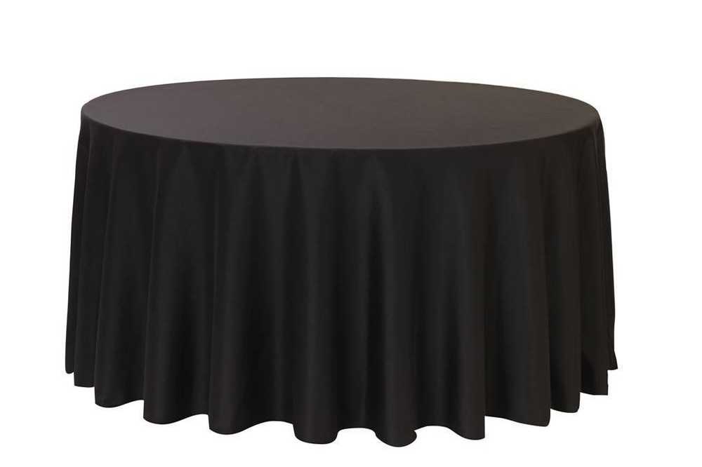 10 Black Round 120″ Inch Premium Polyester Tablecloths 5′ Table Cover Quality