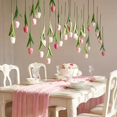 Pack 5 ft Artificial Tulips Hanging Flower Garland Decorations 12 Multi Color
