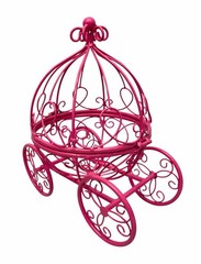 Cinderella Carriage Decorative Hot Pink Metal for Sweet 16 Party Centerpiece