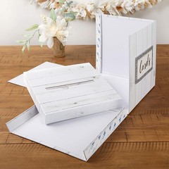 White Rustic Wood Gift/Wedding Card Box, Money Box, Farmhouse Decorations For…