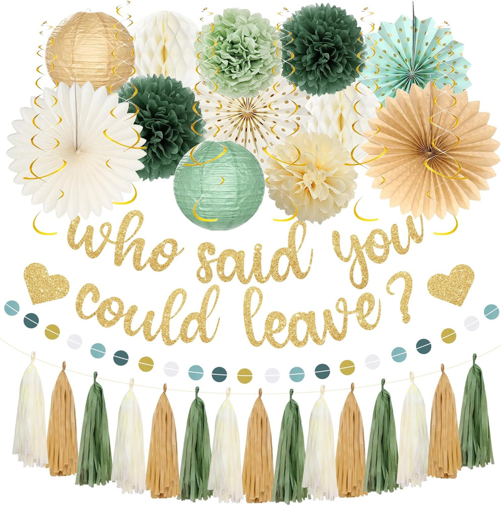 Farewell Party Decorations Women Men, Gold Glitter Who Said You Could Leave Bann