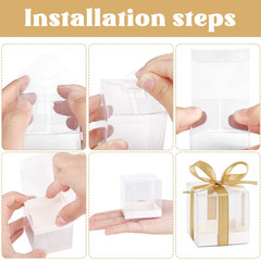 50pcs 5/6/7/8cm PVC Clear Square Shape Gift Boxes For Chocolate And Candies NEW