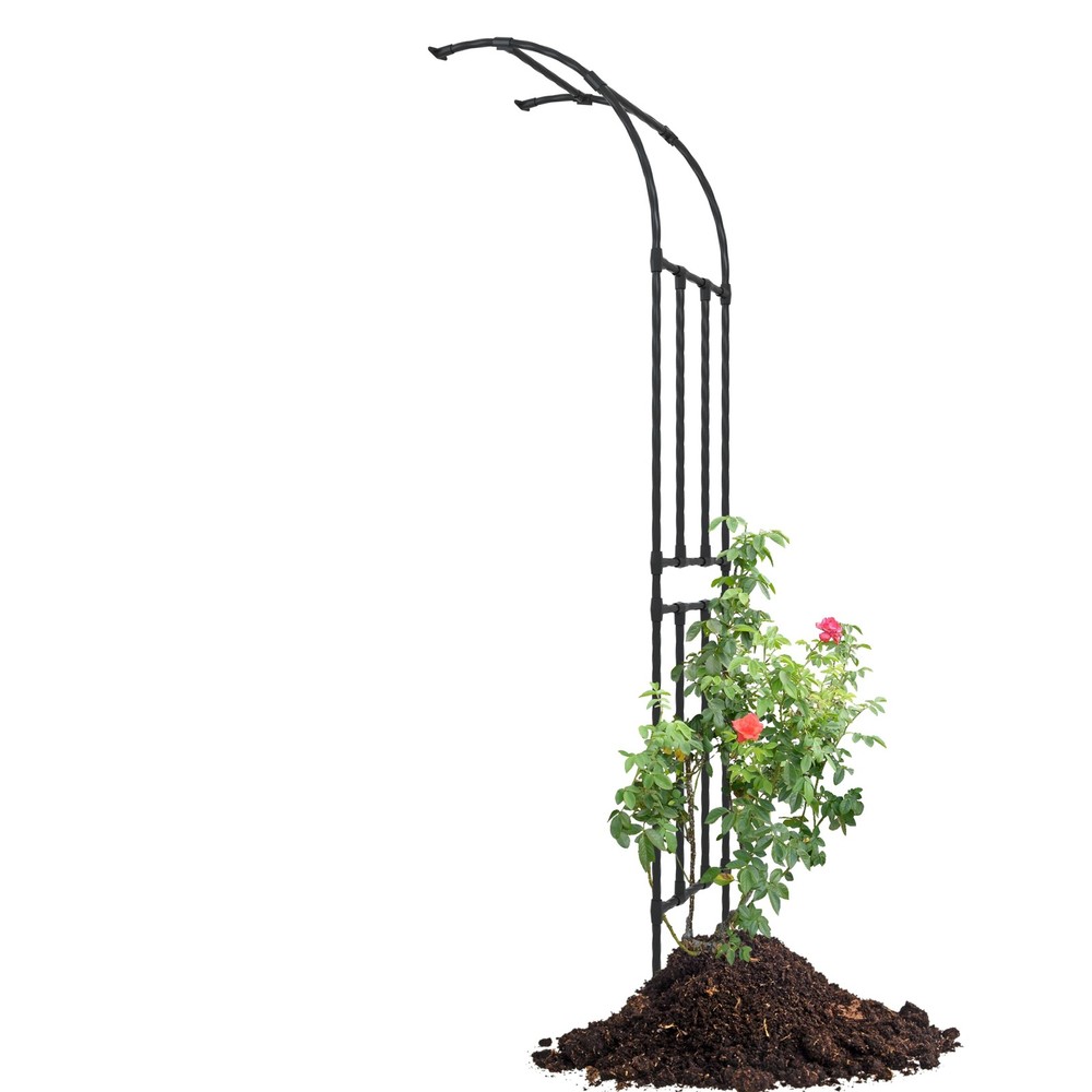 BUKLIYN Half Sided Arch Against The Wall Garden Trellis – Arch, Black