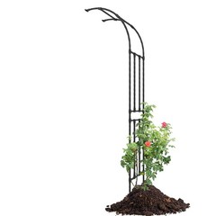BUKLIYN Half Sided Arch Against The Wall Garden Trellis – Arch, Black