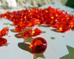 350pc Round 4 Carat 0.4inch 10mm Diamonds Confetti, Christmas Red Acrylic Gems