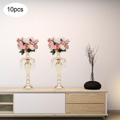 17.7in Height 10 Pcs Versatile Metal Wedding Centerpieces Vase& Pillar Candle