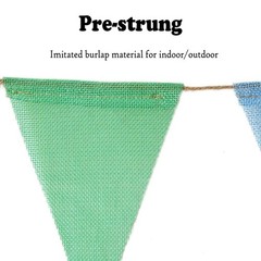 Colorful Pennant Banner, 24pcs Pre-Strung Imitated Burlap Fabric Pastel Rainb…