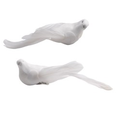 Artificial Doves Bird Garden Home Indoors 2pcs Clip Feather Home Lover