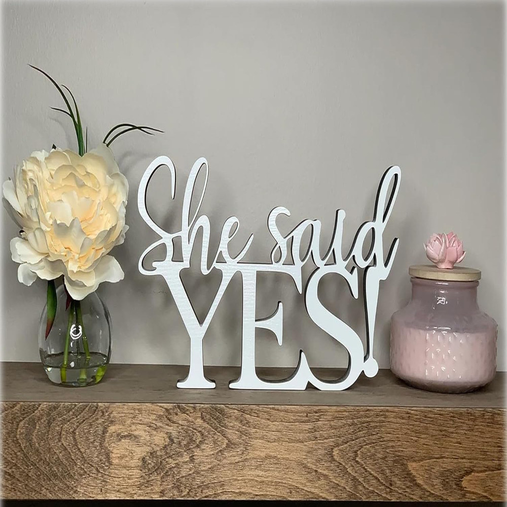 «She Said Yes» Wedding Engagement Centerpiece Table Decor,Bridal Shower Wedding