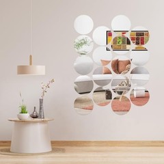 18PCS Round Mirror Tray for Table Centerpieces No Glass Acrylic 10inch/25cm