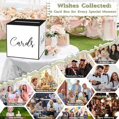 White and Black Card Box for Parties, Weddings, Birthdays, Bridal Baby Showe…