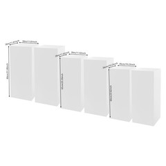 White 6 Pack Metal Display Pedestal Cuboid Retail Display Risers Stands 3 Sizes