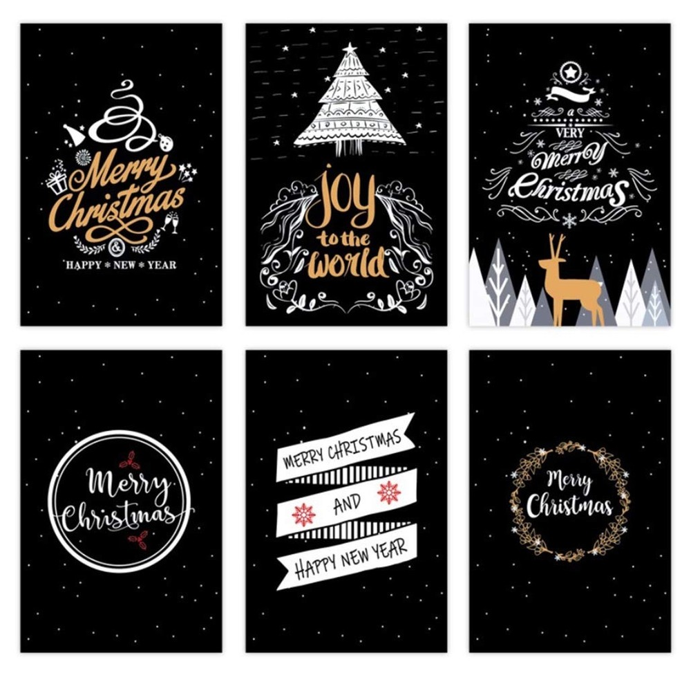 12 Pack Small Size Merry Christmas Greeting Cards & Envelopes, 4″ x 6″ Size, …