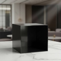 Black Acrylic Display Riser Stackable Buffet Food Pedestal Lightweight for