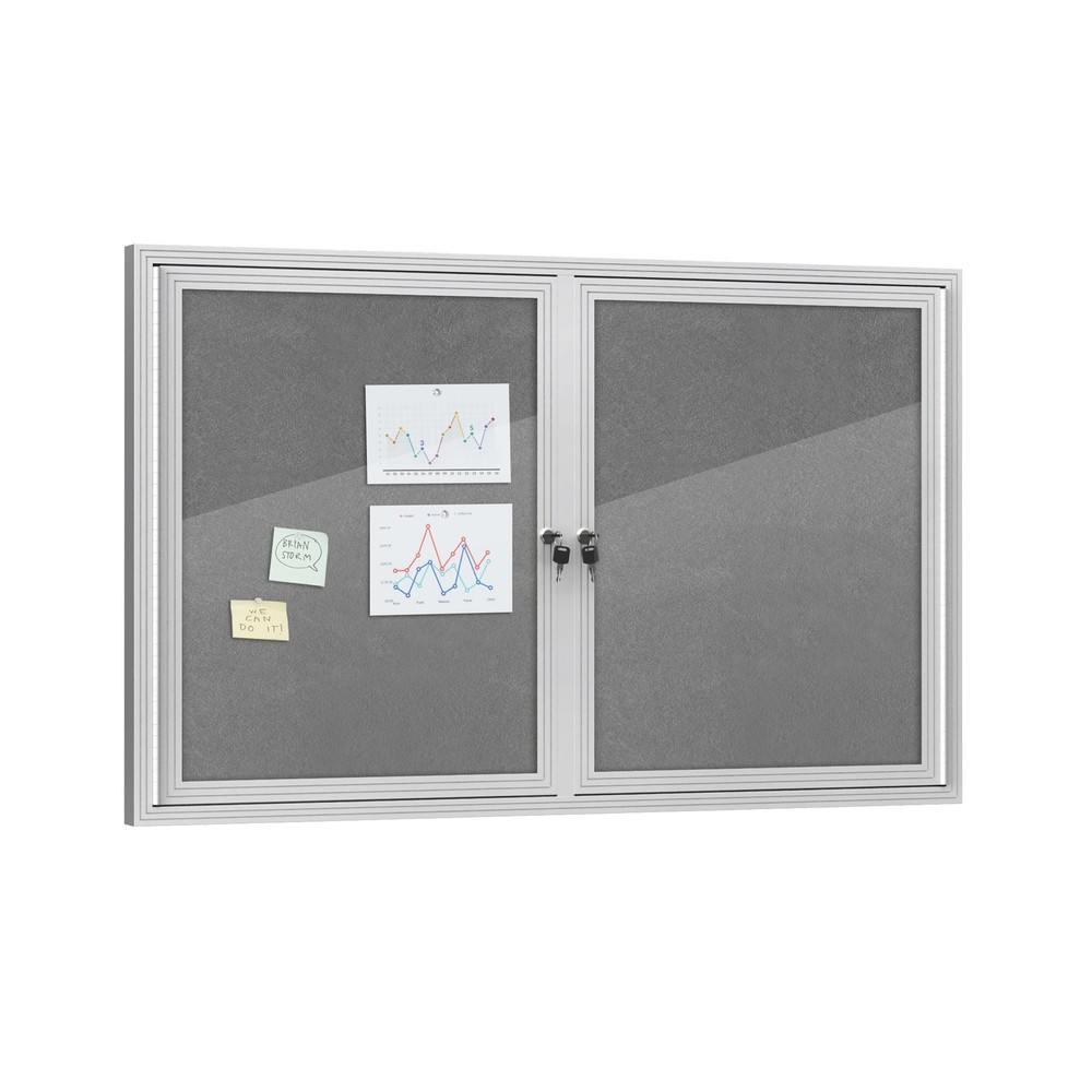 Mifuro 48″x30″ Enclosed Bulletin Board, Outdoor Lockable Weather-Resistant Al…