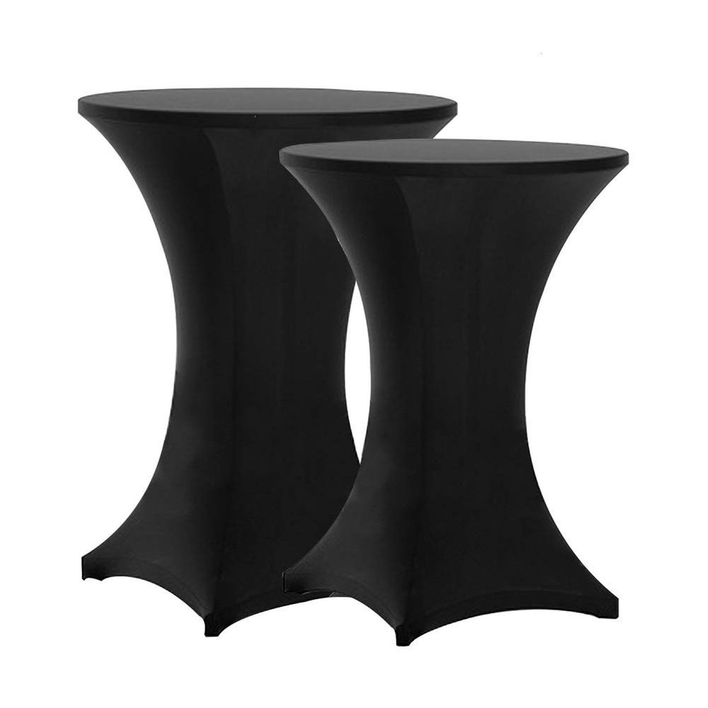 Tina’s 2 Pack 36×43 Inch Highboy Spandex Cocktail Table Covers Black, Cocktai…