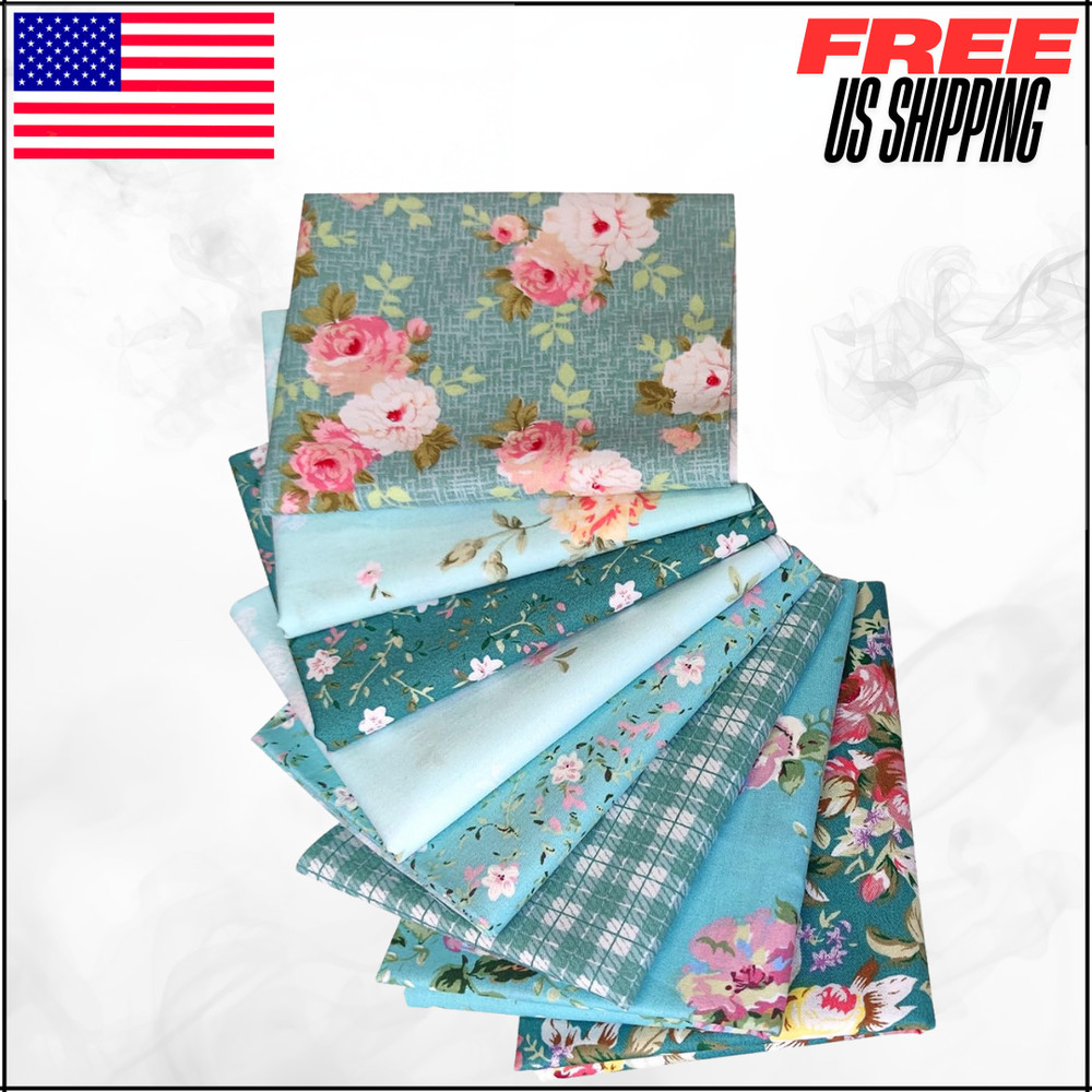 Cotton Fabric Bundle Fat Quarters 18″x22″ Pre-Cut Quilting Sewing Patchwork 8pcs