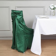 6 Hunter Green SATIN UNIVERSAL CHAIR COVER for Wedding Banquet Reception