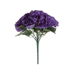 PURPLE 12″ tall Velvet Roses ARTIFICIAL FLOWERS Bouquet Party Events Decorations