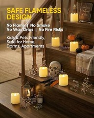 LED Votive Candles, Flameless Tea Lights Battery Included, 100 12 Pack Ivory
