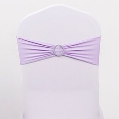 10 Lavender Spandex CHAIR SASHES with Silver Round Buckles Wedding Decorations