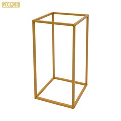 Gold 20 PCS Geometric Flower Stand For Wedding, Flower Stand 8.27*8.27*15.75in