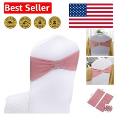 Versatile 25pcs Dusty Pink Spandex Chair Sashes for Weddings & Celebrations