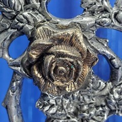 Rose Heart Wedding Cake Topper Pewter Figurine Fellowship Foundry US Made *NEW*