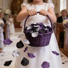 900PCS Dark Purple Black Silver Silk Rose Petals – Artificial Flowers