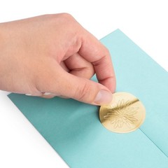 500 Gold Envelope Seal Stickers, Floral Embossed Gold Foil Seals for Envelope…