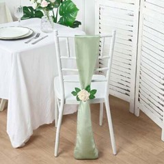 10 Sage Green Satin CHAIR SASHES Ties Bows Wedding Ceremony Reception