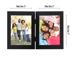 Americanflat Hinged 5×7 Picture Frame with Shatter-Resistant Glass – Double P…