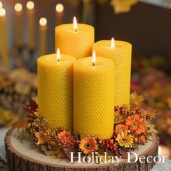 Mosroad Candles 3X6 Inch 4 Pack Pillar Candles For Home 45 Hours Burn Time