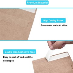 100 Pack 4×6 Envelopes A4 (4.25 x 6.25 Inches) (100 Pack), Brown