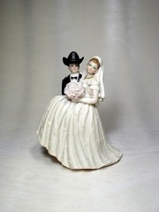 Western Cowboy Groom Bride Carry Me 5 inches Wedding Cake tops Caketopper WCM10