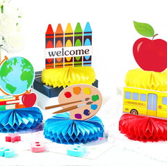 9 Pieces Back to School Table Centerpieces First Day of School Honeycomb Centerp