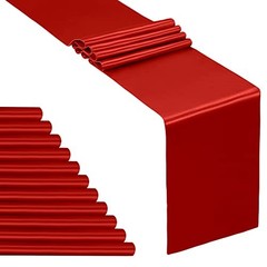Pcs Satin Table Runner x 108 inches Long, Bright Smooth Satin Wedding 12 Red