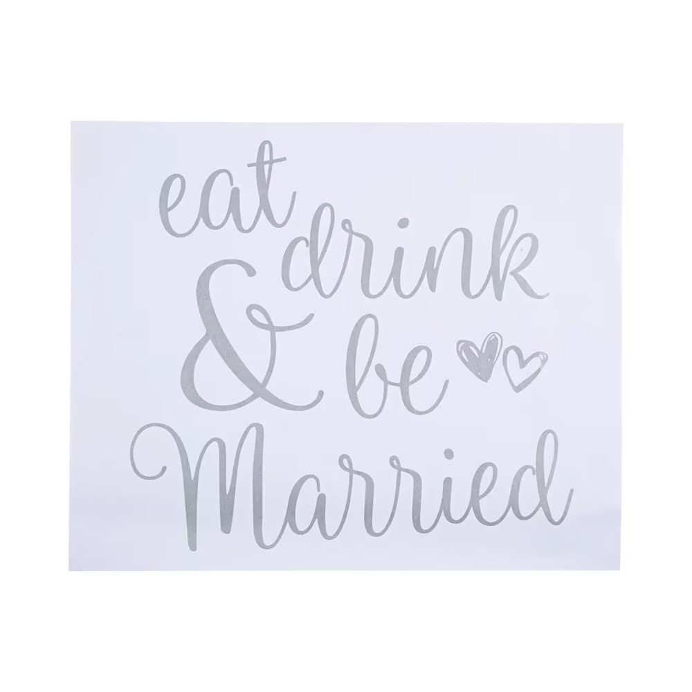 Eat Drink & Be Married Placemats, Wedding, Party Supplies, 25 Pieces