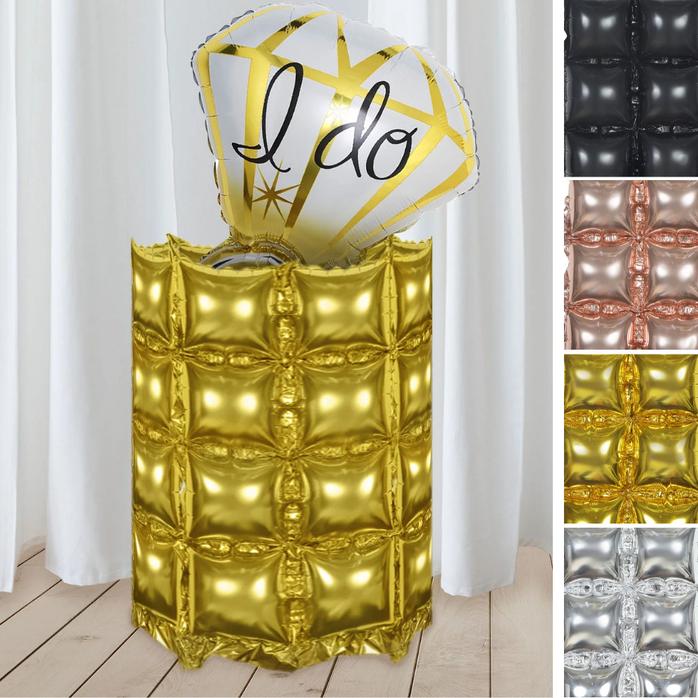 10 Metallic 43×11 in Double Row Square Mylar Foil Balloons Backdrops Party Event