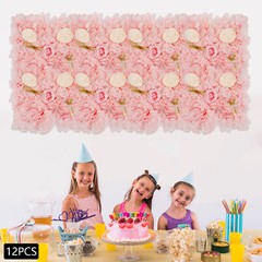 12pcs Flower Wall Panel Artificial Flower Wall Background Silk Rose Wedding