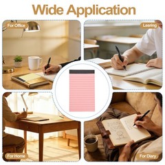 4 Pcs Writing Note Pads, 3 x 5 Inch A7 Lined Refill Paper, Pink