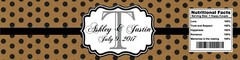 Kraft Paper & Black Glitter Dots Wedding Anniversary Party Water Bottle Labels