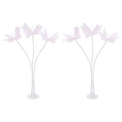 2Pcs Artificial Butterflie Decoration with Standing Base Realistic Wedding Decor
