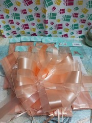 Peach Pew Bows with tulle. 16 Large Wedding Pew Bows Wedding Aisle Decorations