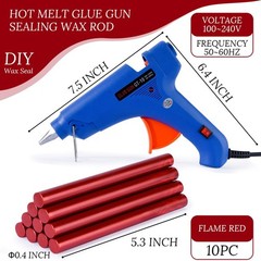 Wax Seal Kit with Sealing Wax Gun & 10pcs Blood Red Wax Sticks – for Wedding