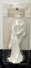 WILTON Cake Toppers, Bride And Groom White Abstract Modern NEW