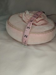 Nordstrom- Round Pink Flower Cushion/Ring Bearer Pillow. Shabby Chic. Soft!